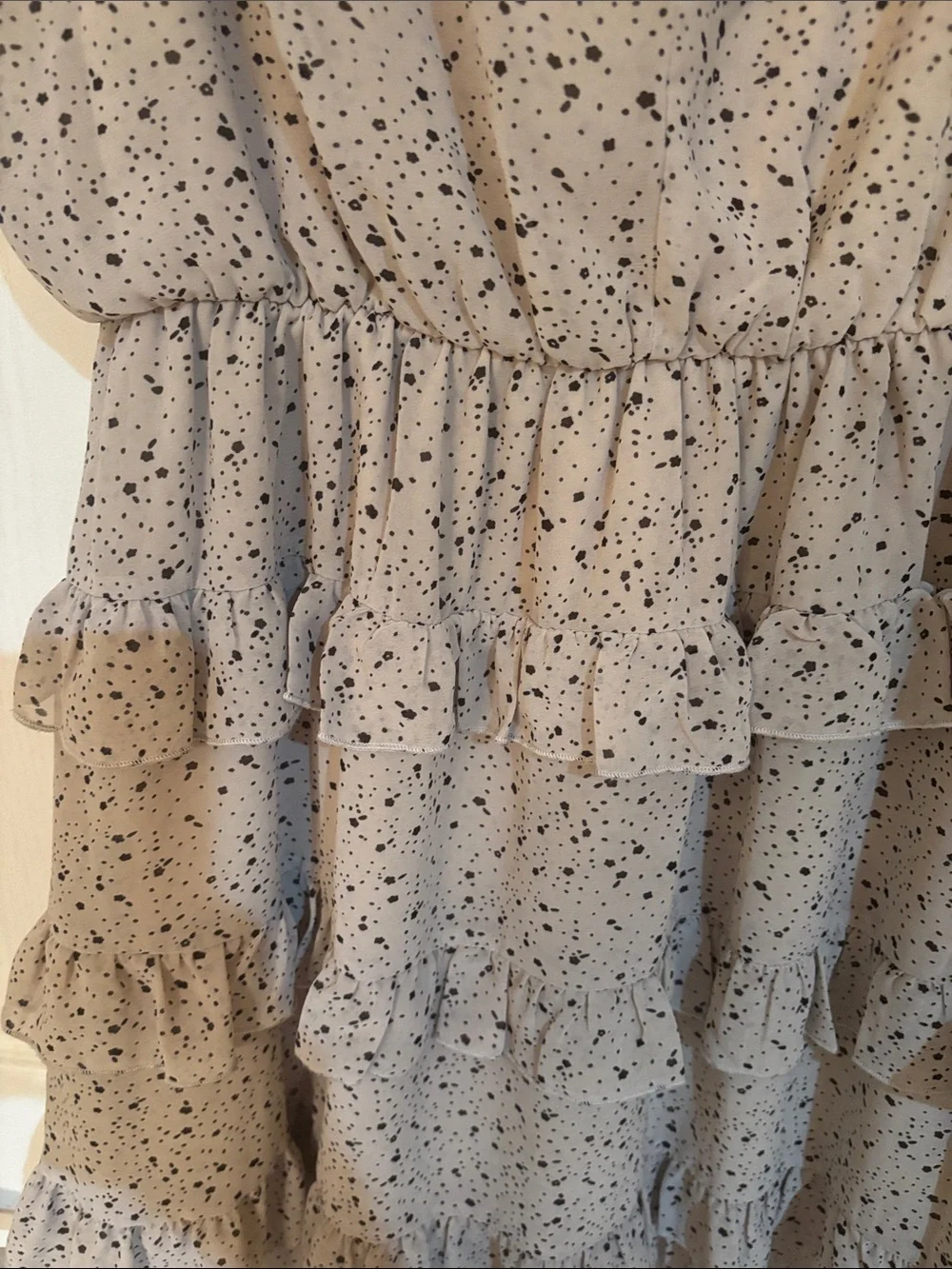 Beige Ruffle Tiered Dress - She + Sky